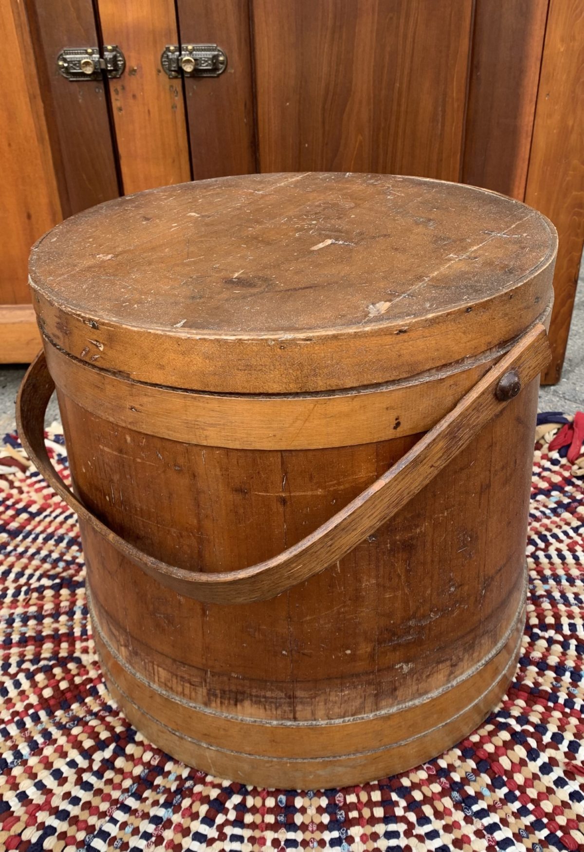 Primitive Antique Firkin or Sugar Bucket