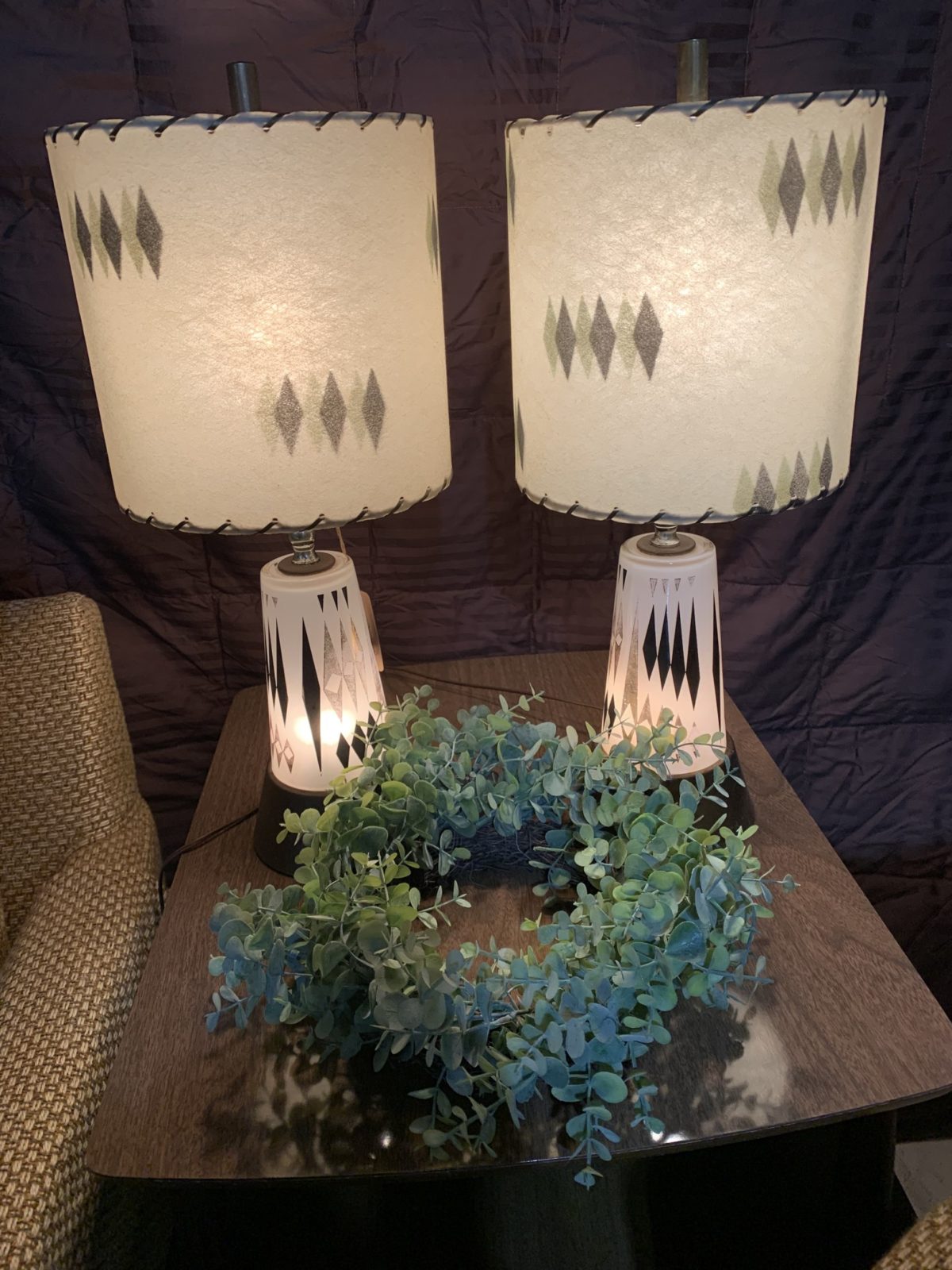 Pair of Retro Lamps 19” Tall