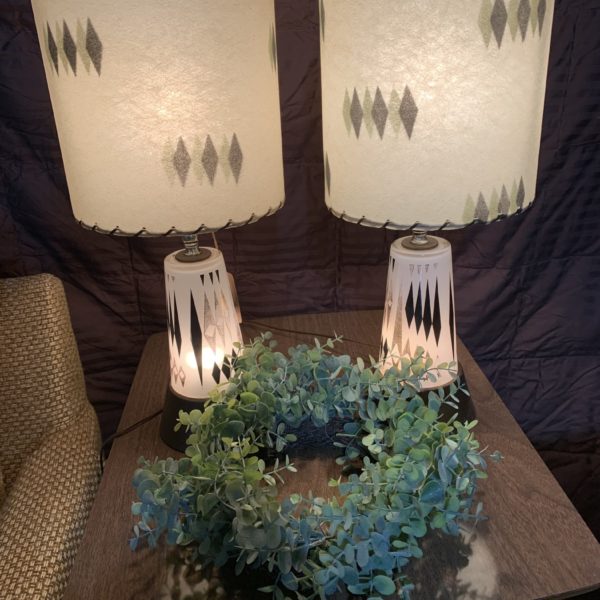 Pair of Retro Lamps 19” Tall