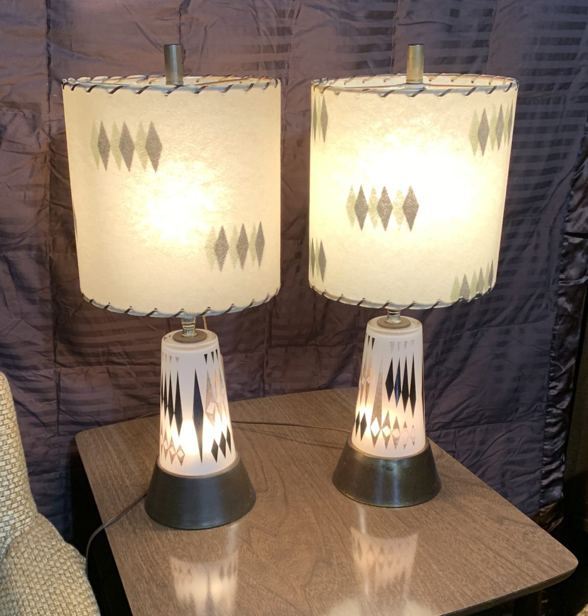 Pair of Retro Lamps 19” Tall