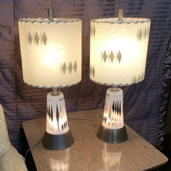 Pair of Retro Lamps 19” Tall