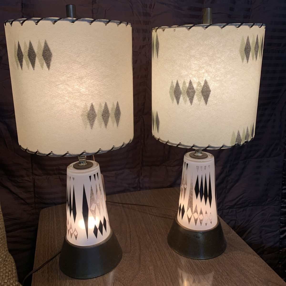 Pair of Retro Lamps 19” Tall